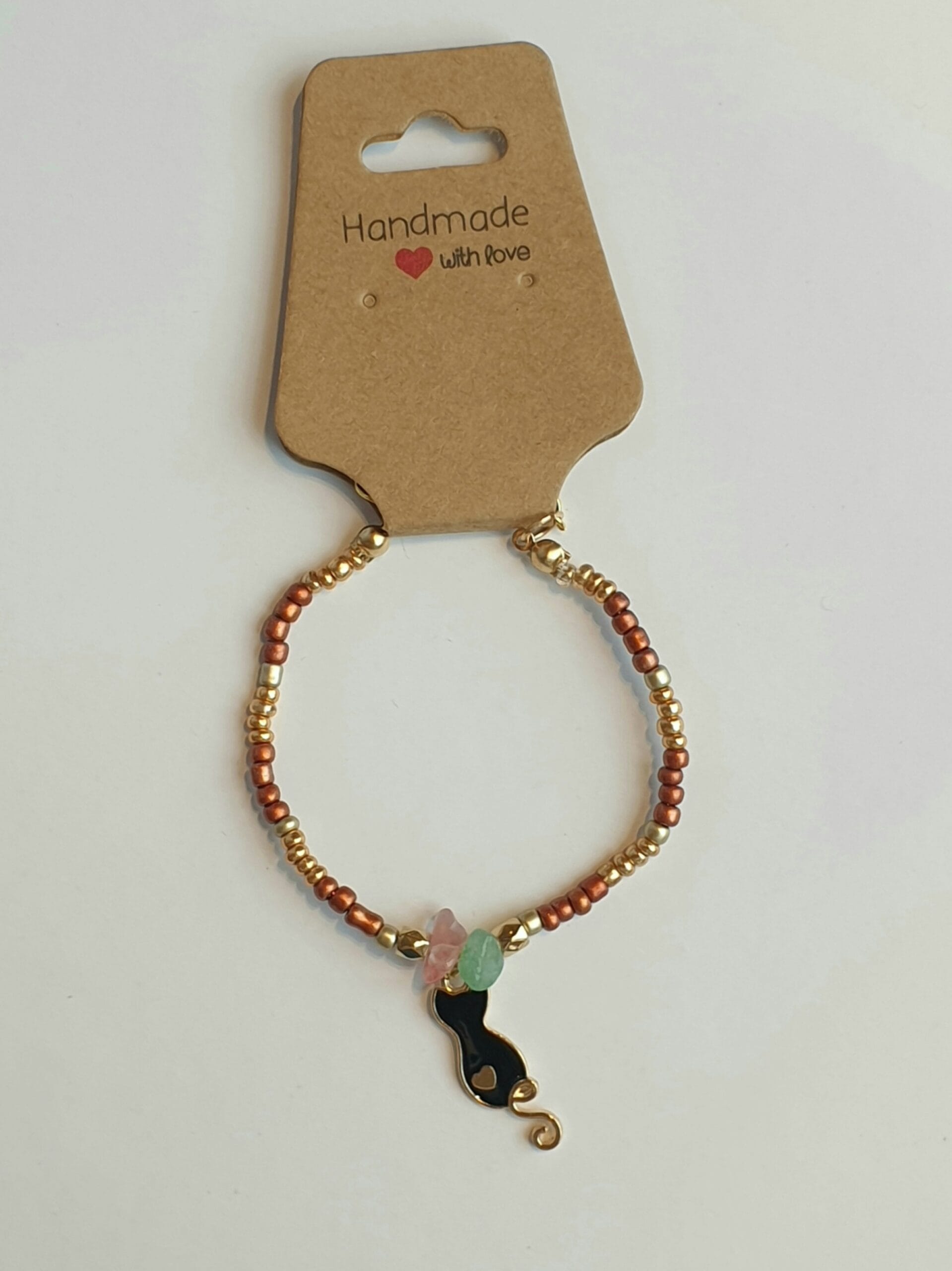 Armband goudkleurig/ Bronskleurig, goudkleurig, kat - Afbeelding 2