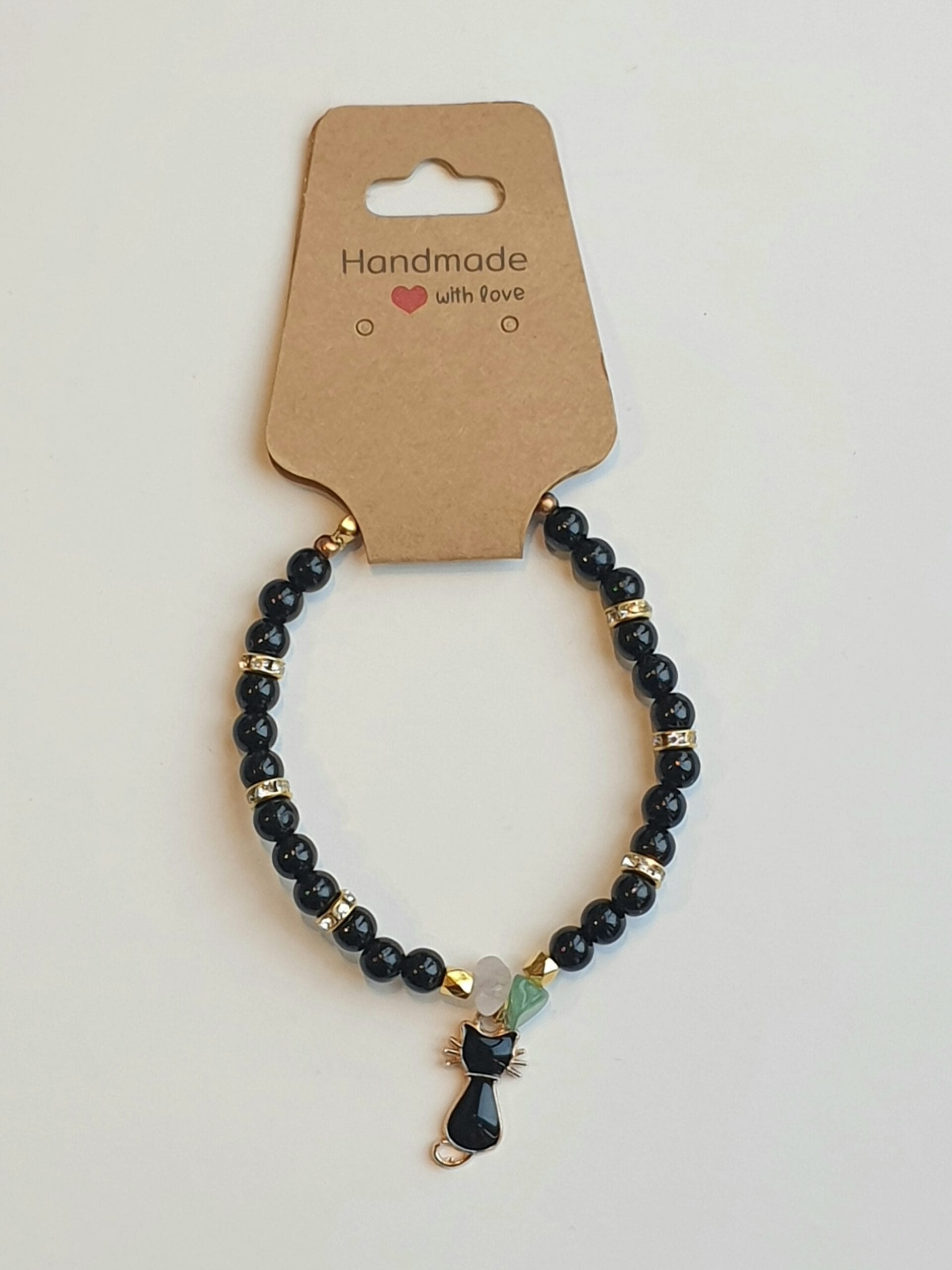 Armband Zwart/Goudkleurige kat - Afbeelding 2