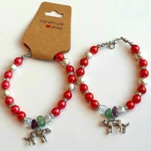 Armband rood Luipaard
