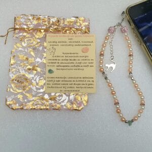 Telefoonsieraad Zilverkleurig/Beige, zacht roze, kat