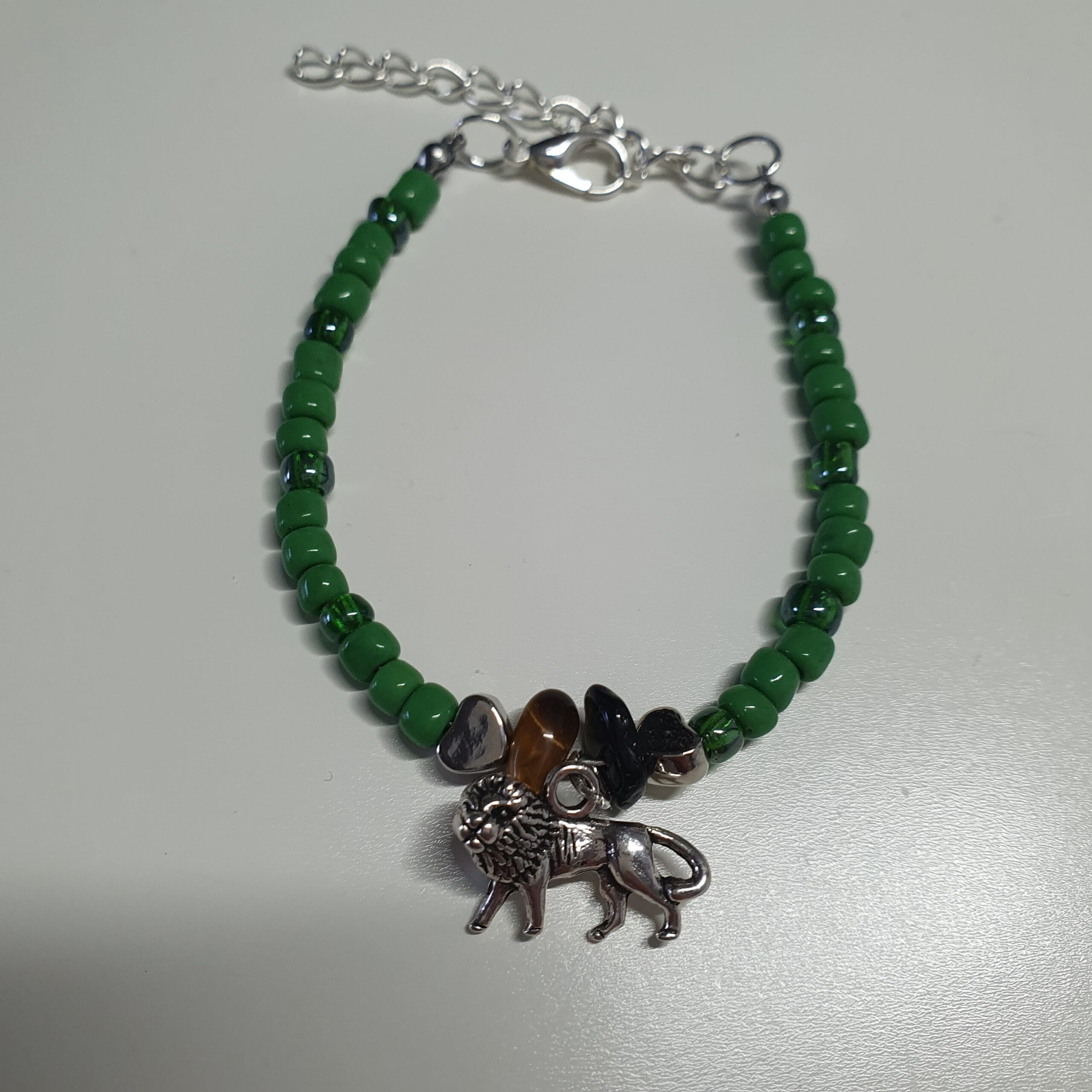 Armband groen/zilverkleurige Leeuw - Afbeelding 2