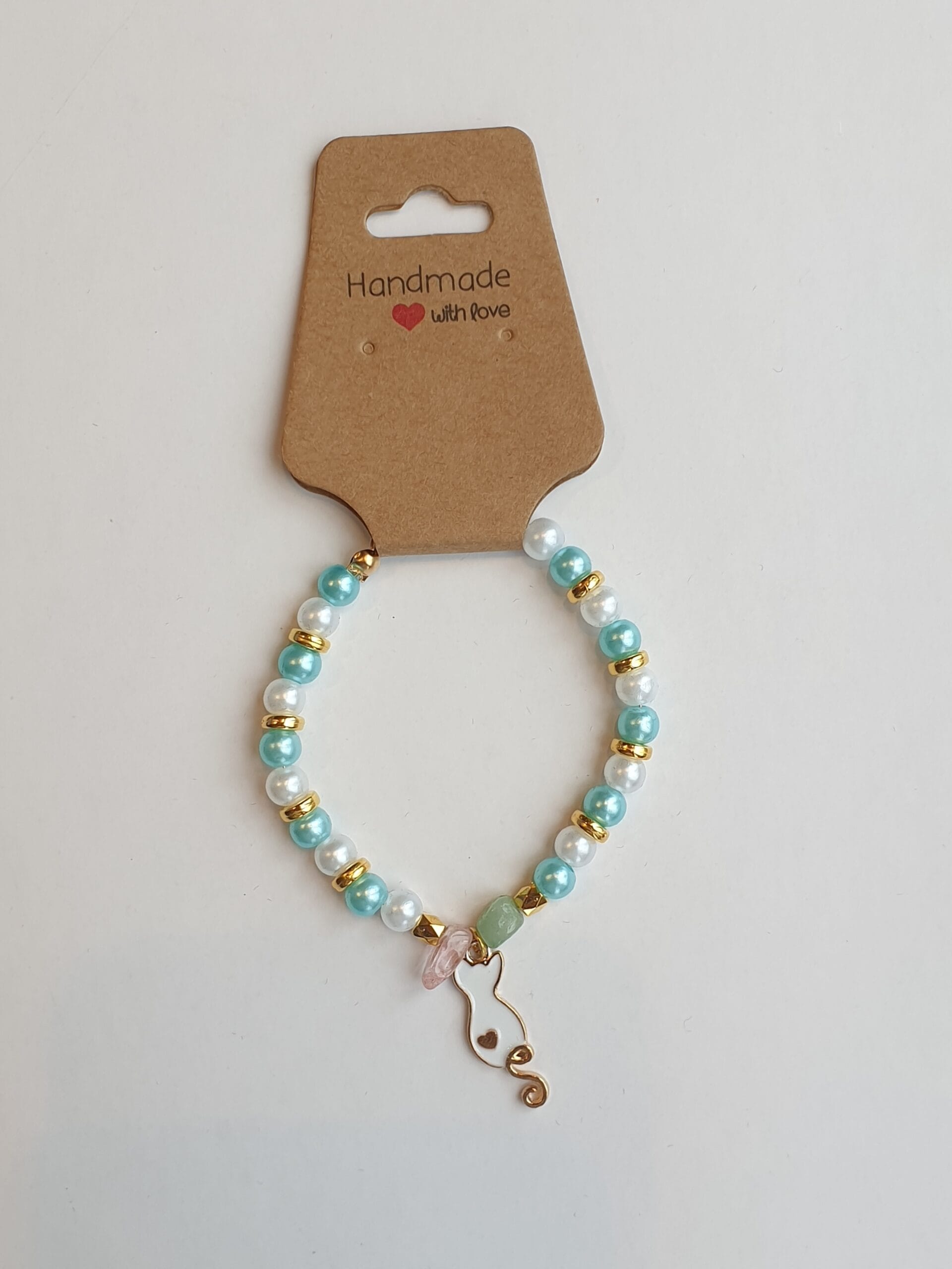 Armband wit/goud kat - Afbeelding 3