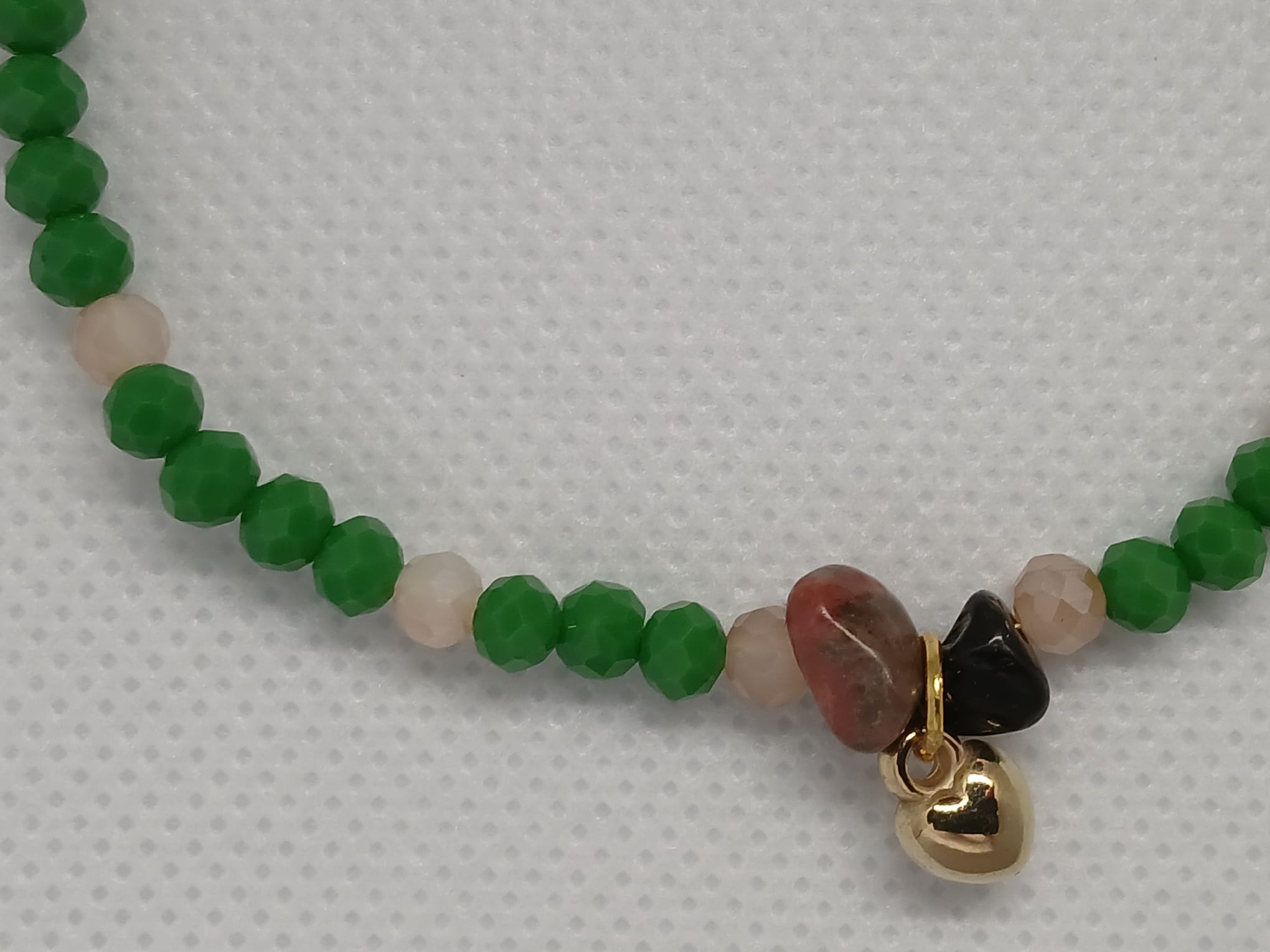 Armband Goudkleurig/groen hart - Afbeelding 5