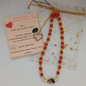 Telefoonsieraad Goudkleurig/Rood, goudkleurig, Hart