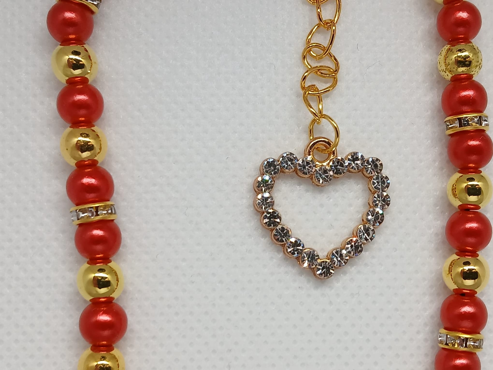 Telefoonsieraad Goudkleurig/Rood, goudkleurig, Hart - Afbeelding 2