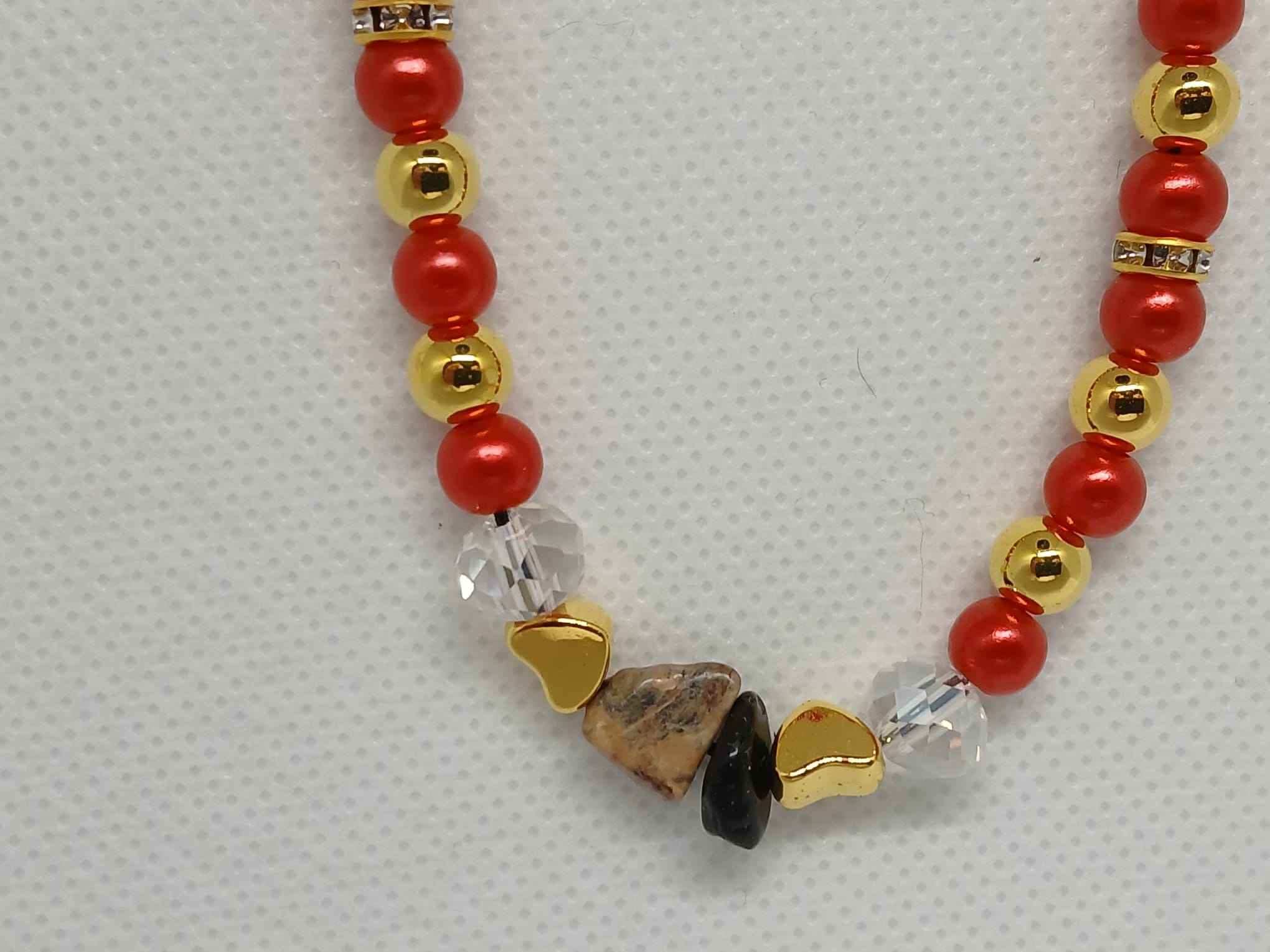 Telefoonsieraad Goudkleurig/Rood, goudkleurig, Hart - Afbeelding 3