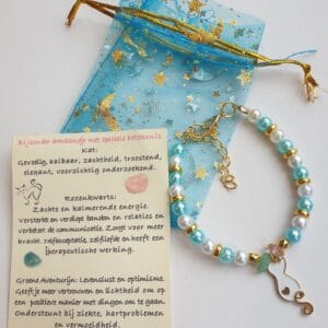 Armband wit/goud kat