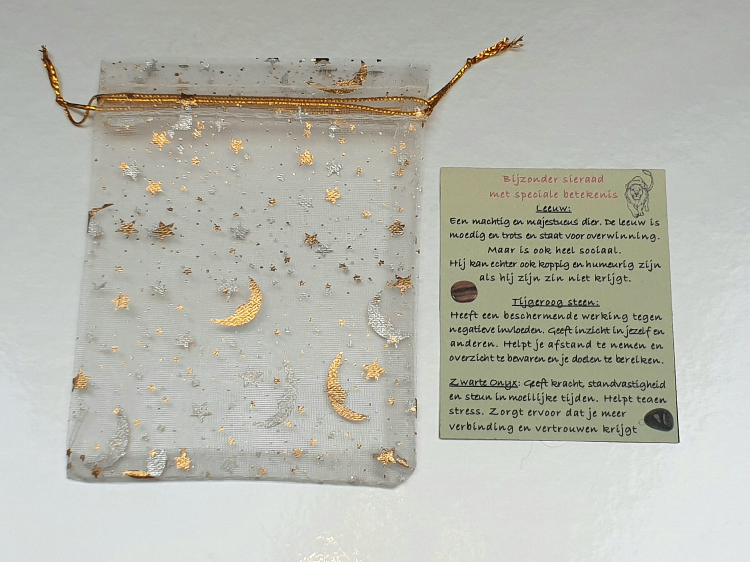 Oorbellen goudkleurig ovaal/ bruin, goudkleurig, leeuw - Afbeelding 2