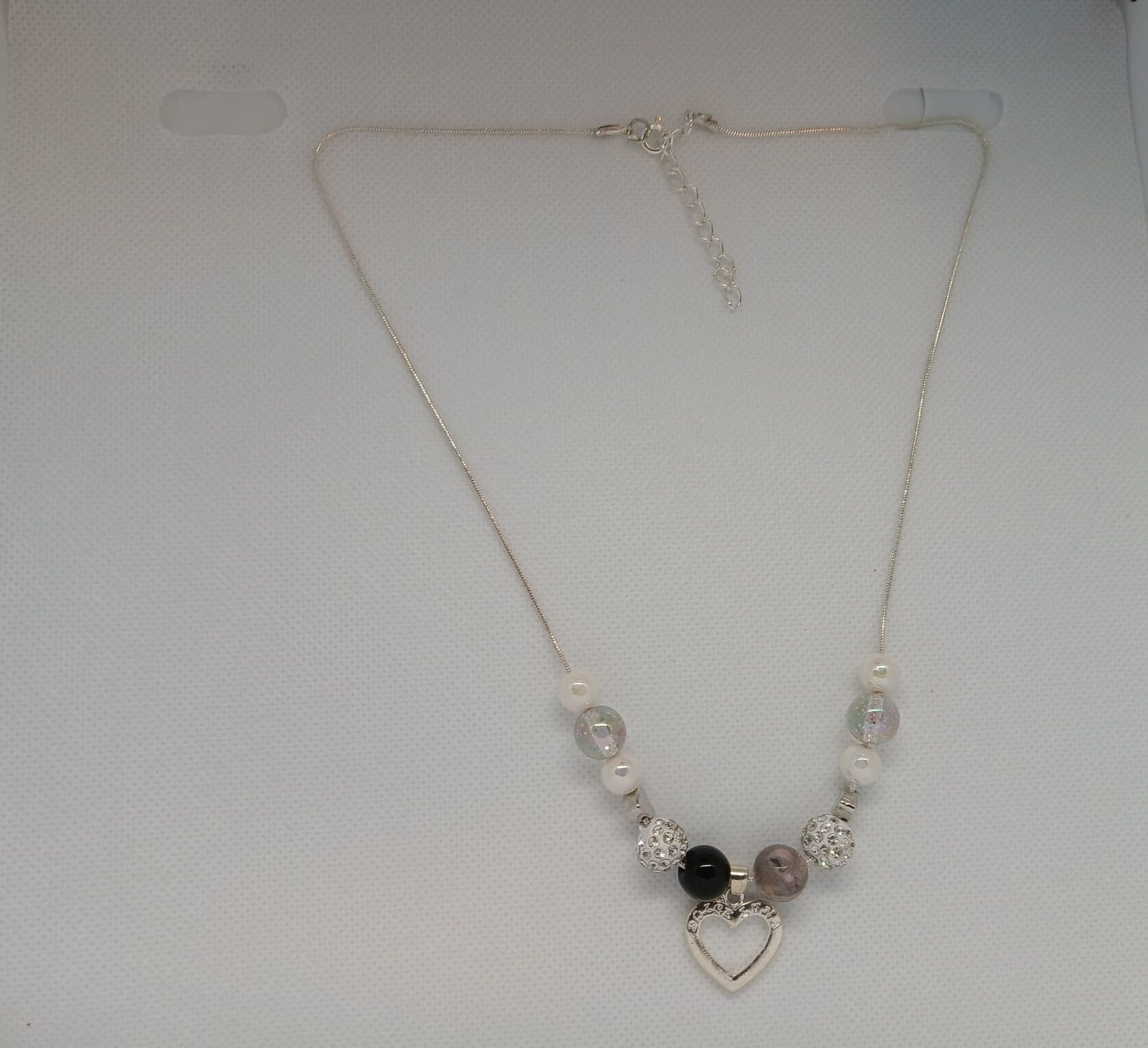 Ketting geluk zilverkleurig/ Hart - Afbeelding 2