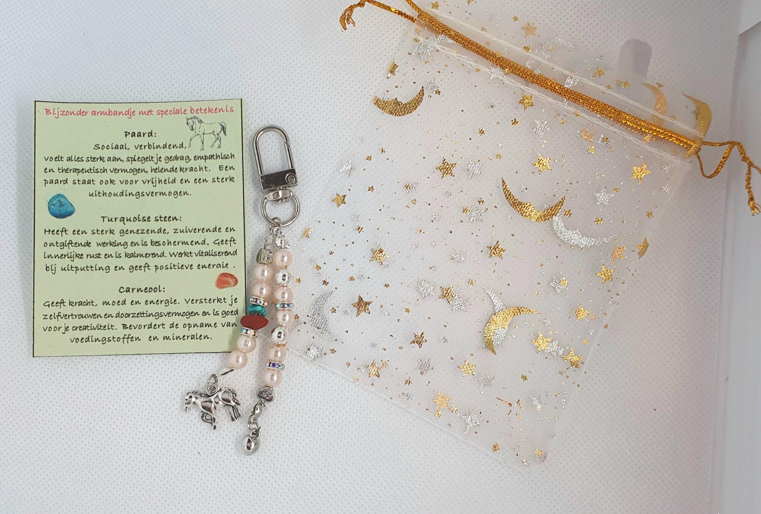 Hoofdstelsieraad paard/Zilverkleurig, licht roze/paard