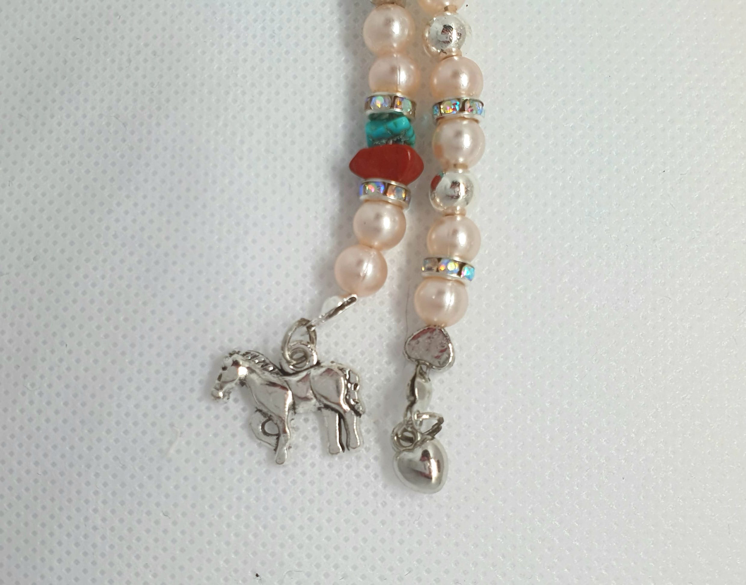 Hoofdstelsieraad paard/Zilverkleurig, licht roze/paard - Afbeelding 3