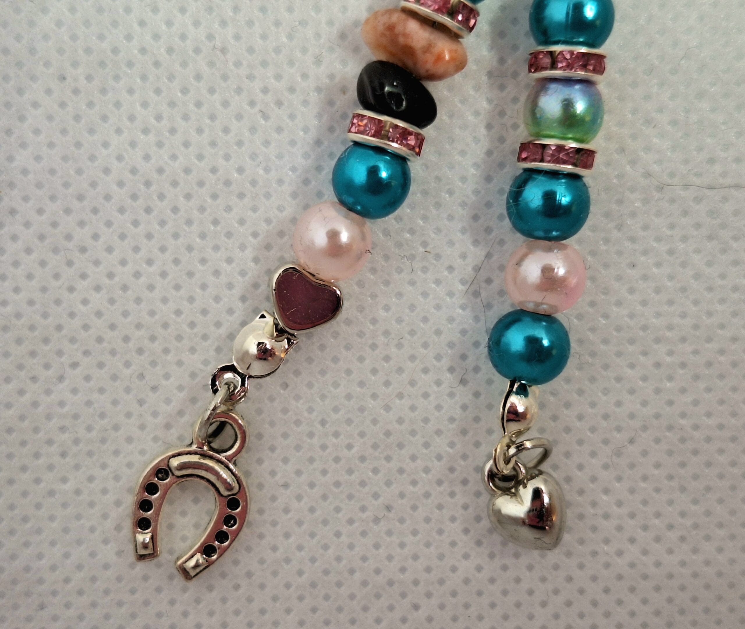 Hoofdstelsieraad geluk hoefijzer/Zilverkleurig, Lichtroze, turquoise - Afbeelding 5