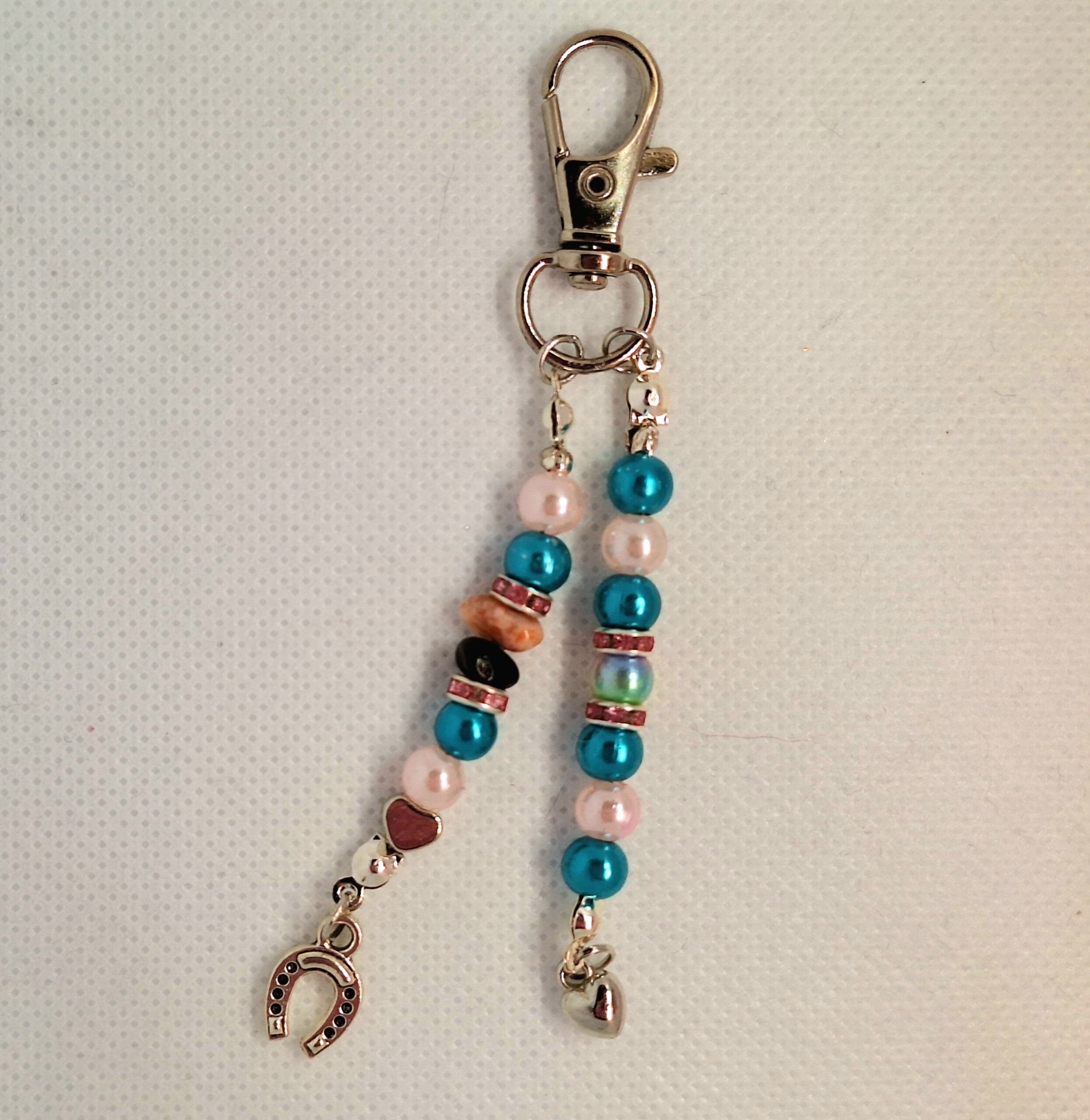 Hoofdstelsieraad geluk hoefijzer/Zilverkleurig, Lichtroze, turquoise - Afbeelding 3