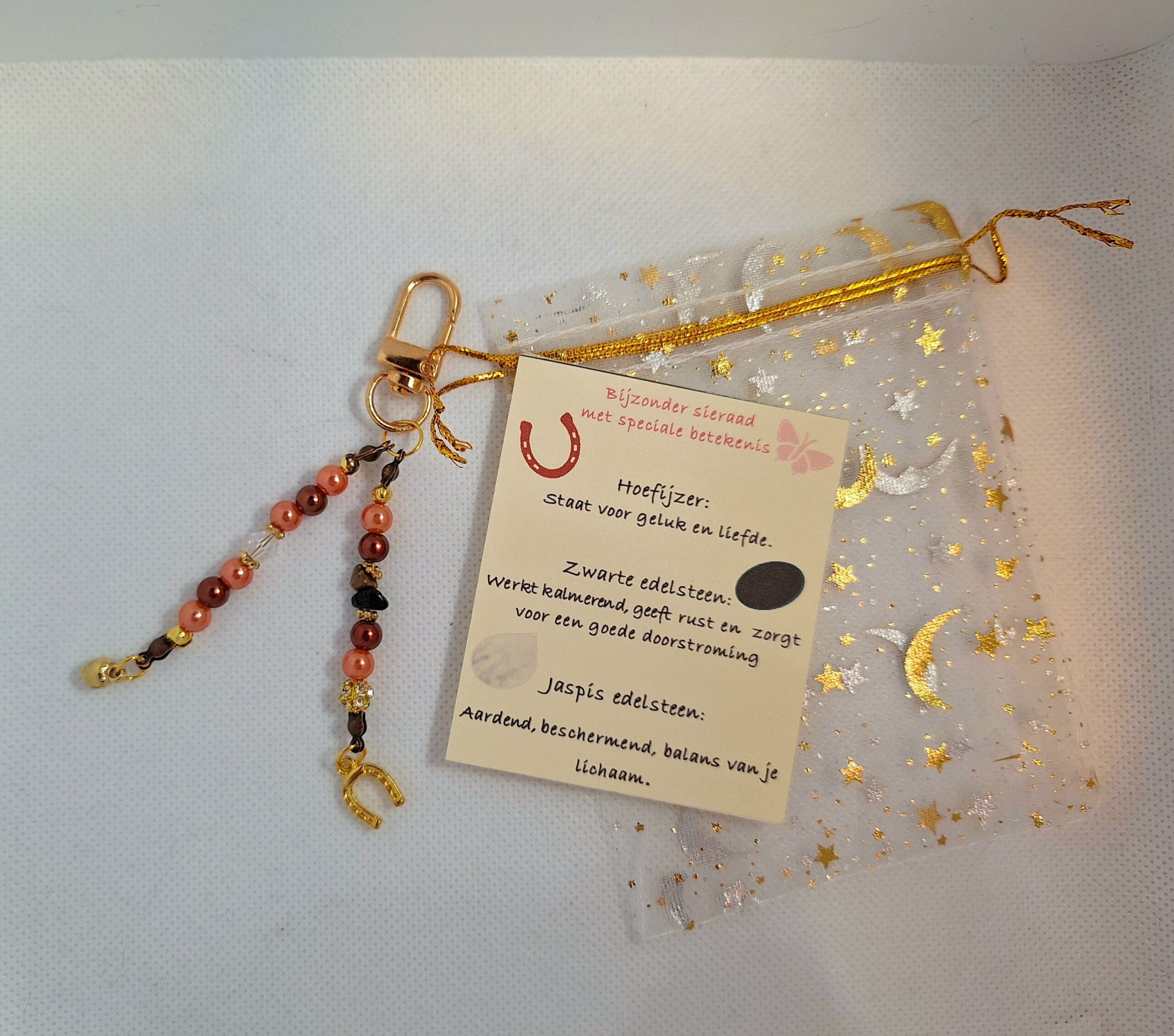 Hoofdstelsieraad geluk hoefijzer/Goudkleurig, bruin, oranjetinten - Afbeelding 4