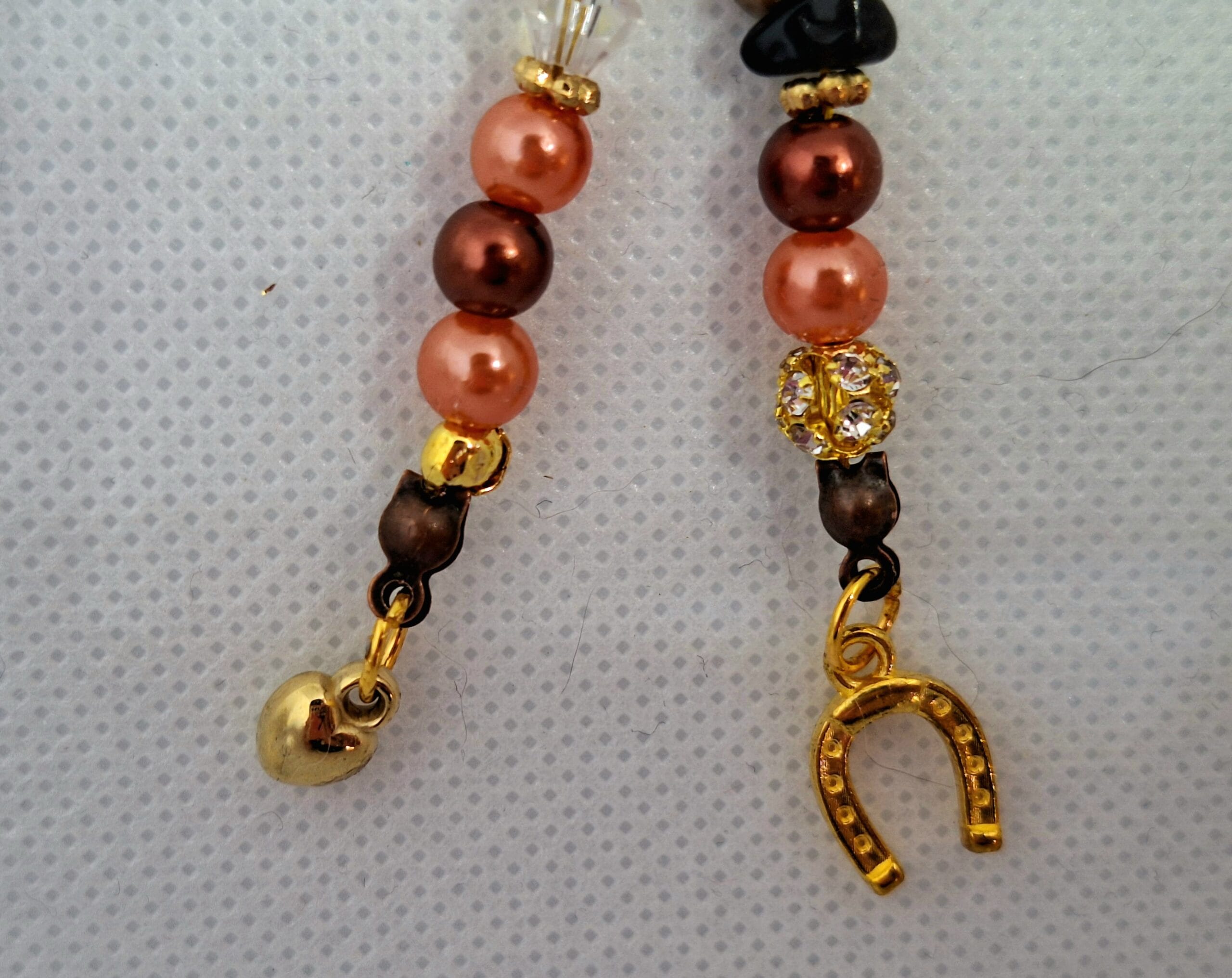 Hoofdstelsieraad geluk hoefijzer/Goudkleurig, bruin, oranjetinten - Afbeelding 3