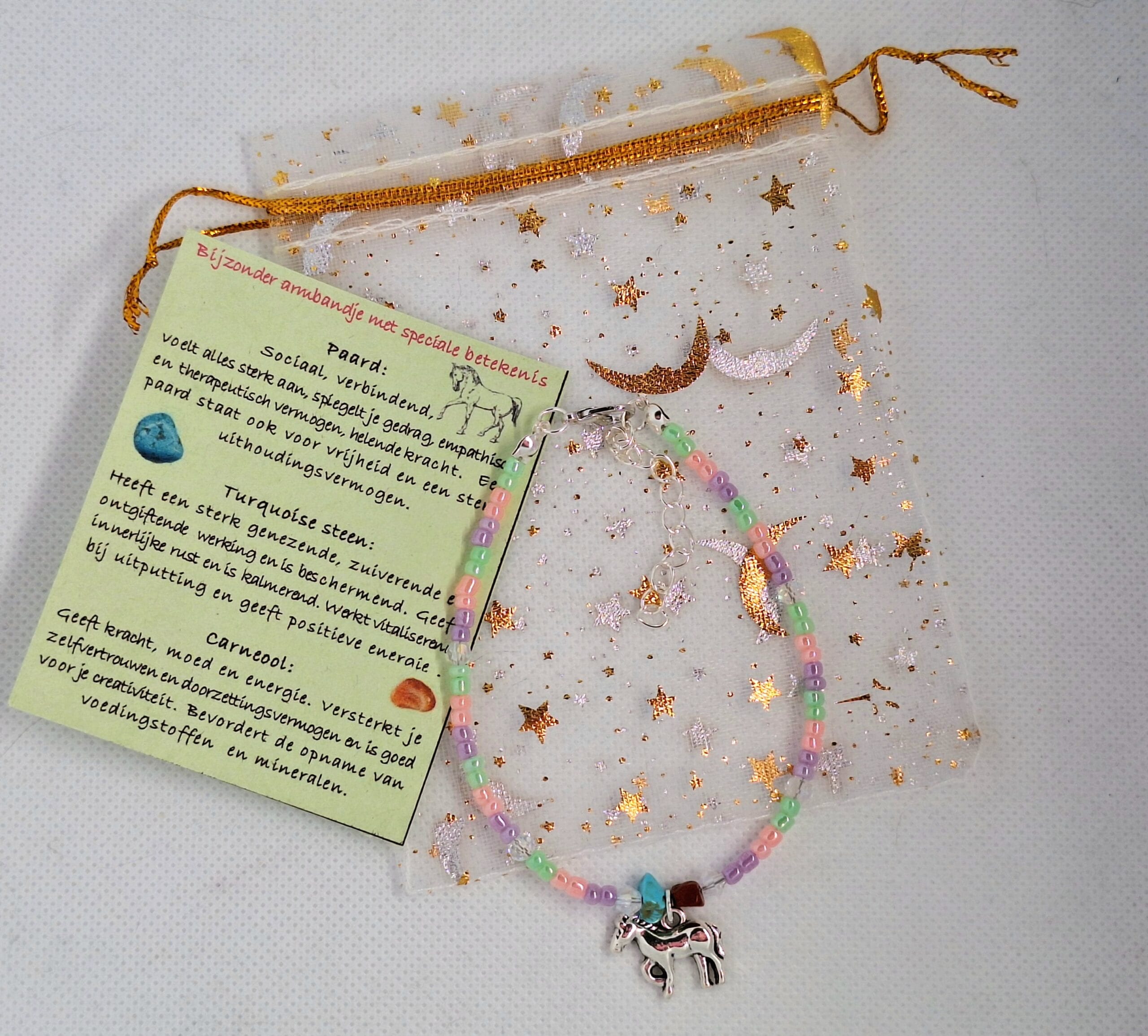 Enkelarmband Zilverkleurig paard/ zilverkleurig, zomerse tinten, roze, lila, groen - Afbeelding 6