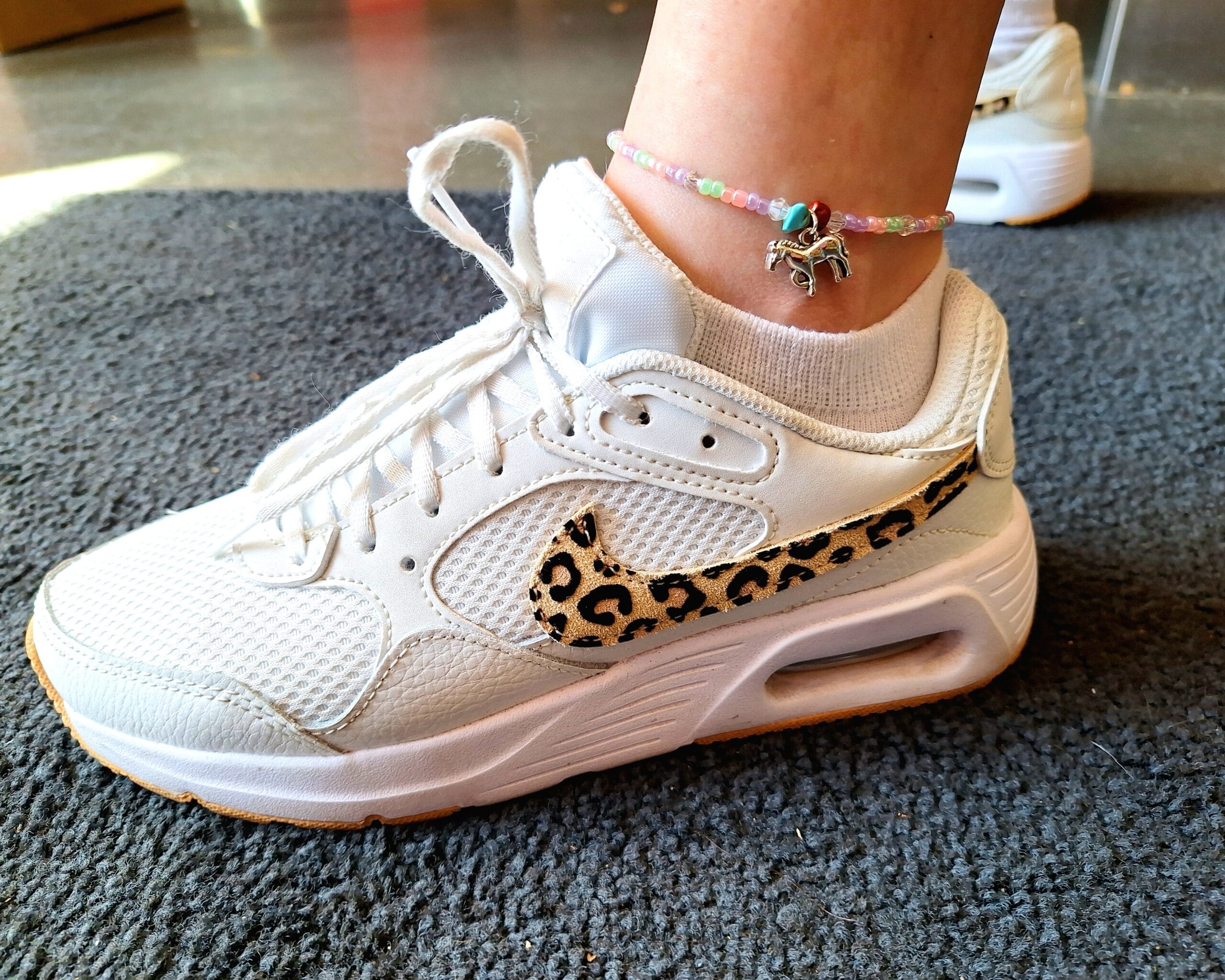 Enkelarmband Zilverkleurig paard/ zilverkleurig, zomerse tinten, roze, lila, groen - Afbeelding 3